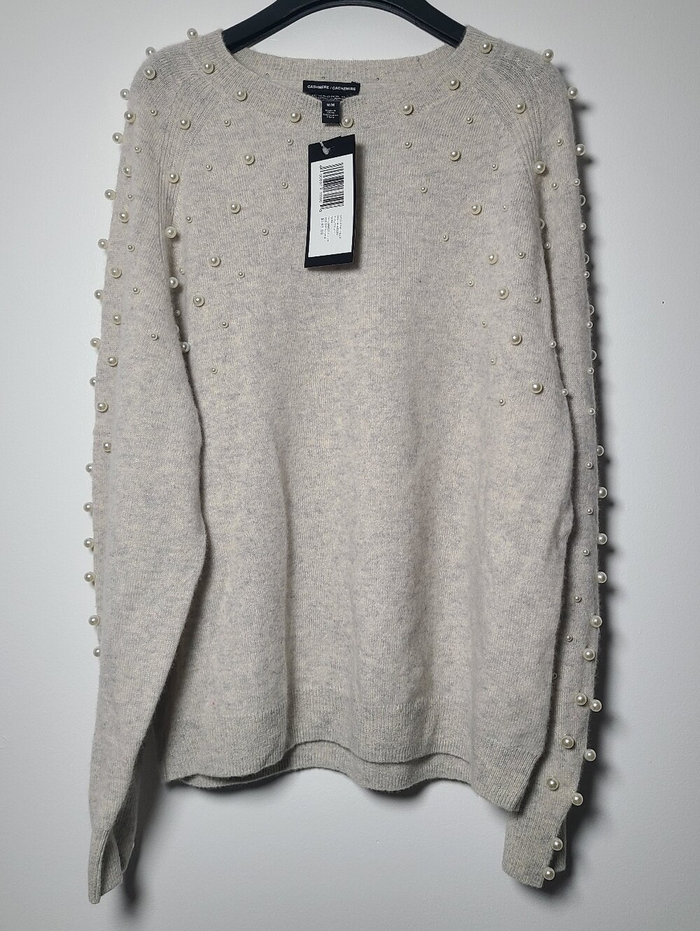 Hudson's Bay Company 100% Cashmere Grey Pearl Sweater Womens Size Medium